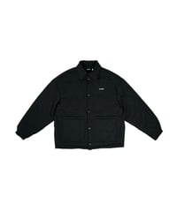 QUILTING NYLON  RELAXED BUTTON JACKET / BLACK