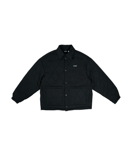 QUILTING NYLON  RELAXED BUTTON JACKET / BLACK