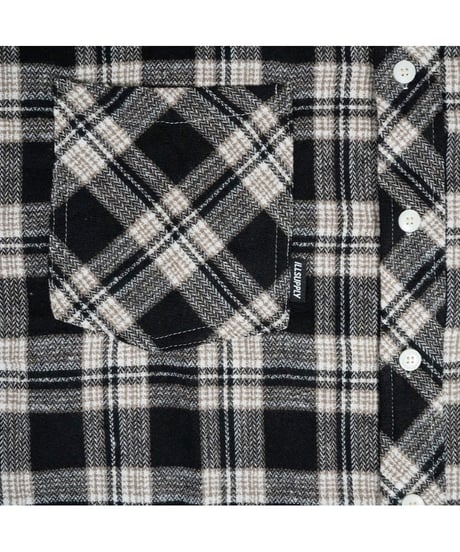 LONG SLEEVES PLAID BUTTON SHIRT / BLACK
