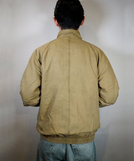 CITY LOGO BOMBER CANVAS JACKET / OLIVE