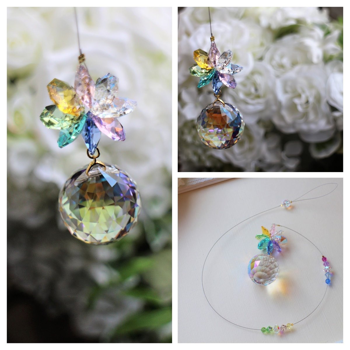 レインボーフラワーのサンキャッチャー | etoile-irisee