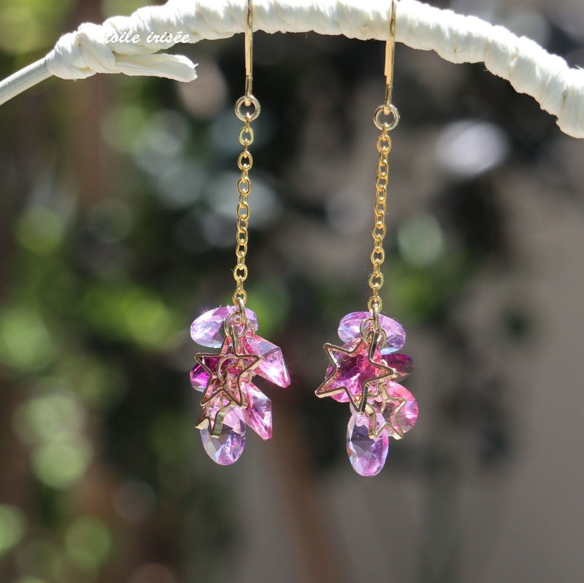 スワロフスキー　プラネタリウムピアス　サンキャッチャー 月のサンキャッチャーピアス | etoile-irisee