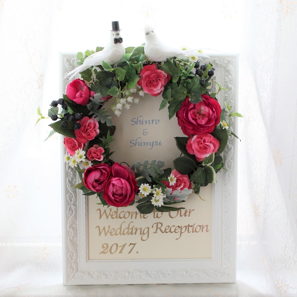 フェルトリース　ハンドメイド　ウェルカムボード　結婚　プレゼント 4/22(月)よりkokageyaウェルカムボードのお取り扱いスタート