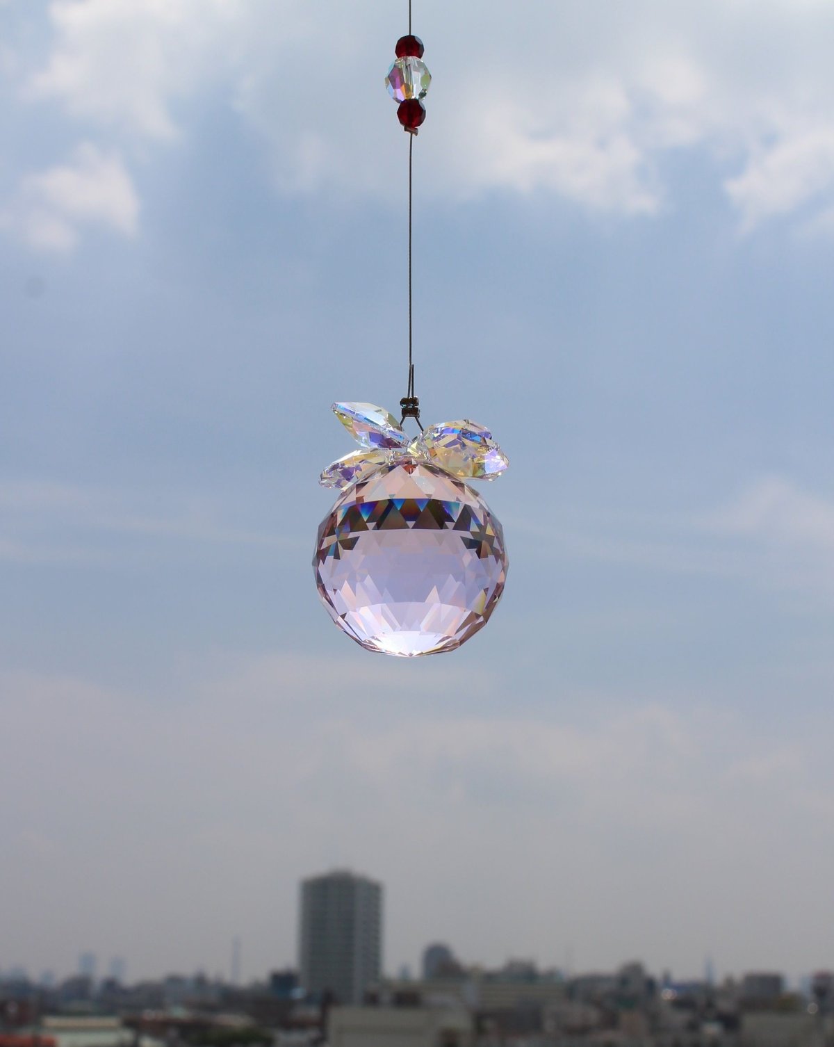 30㎜スワロフスキーボールのきらきらサンキャッチャー（ピンク