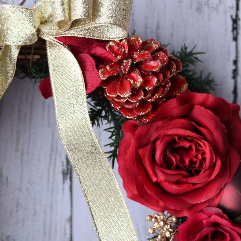 クリスマス】姫リンゴとバラたっぷりのクリスマスリース | etoile-irisee
