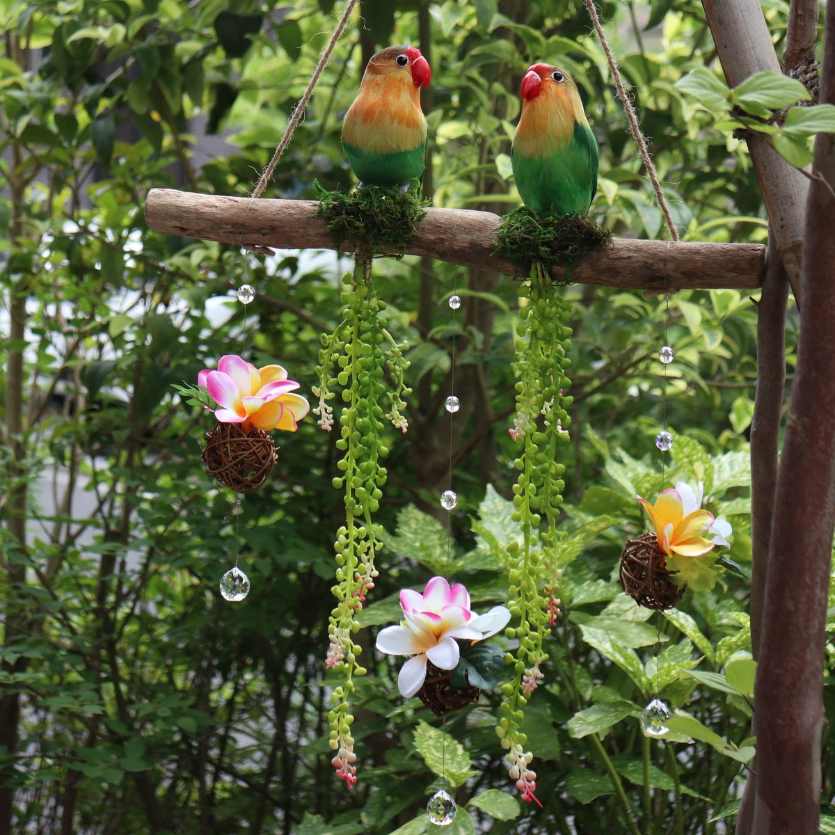 南国の鳥と花のサンキャッチャー | etoile-irisee