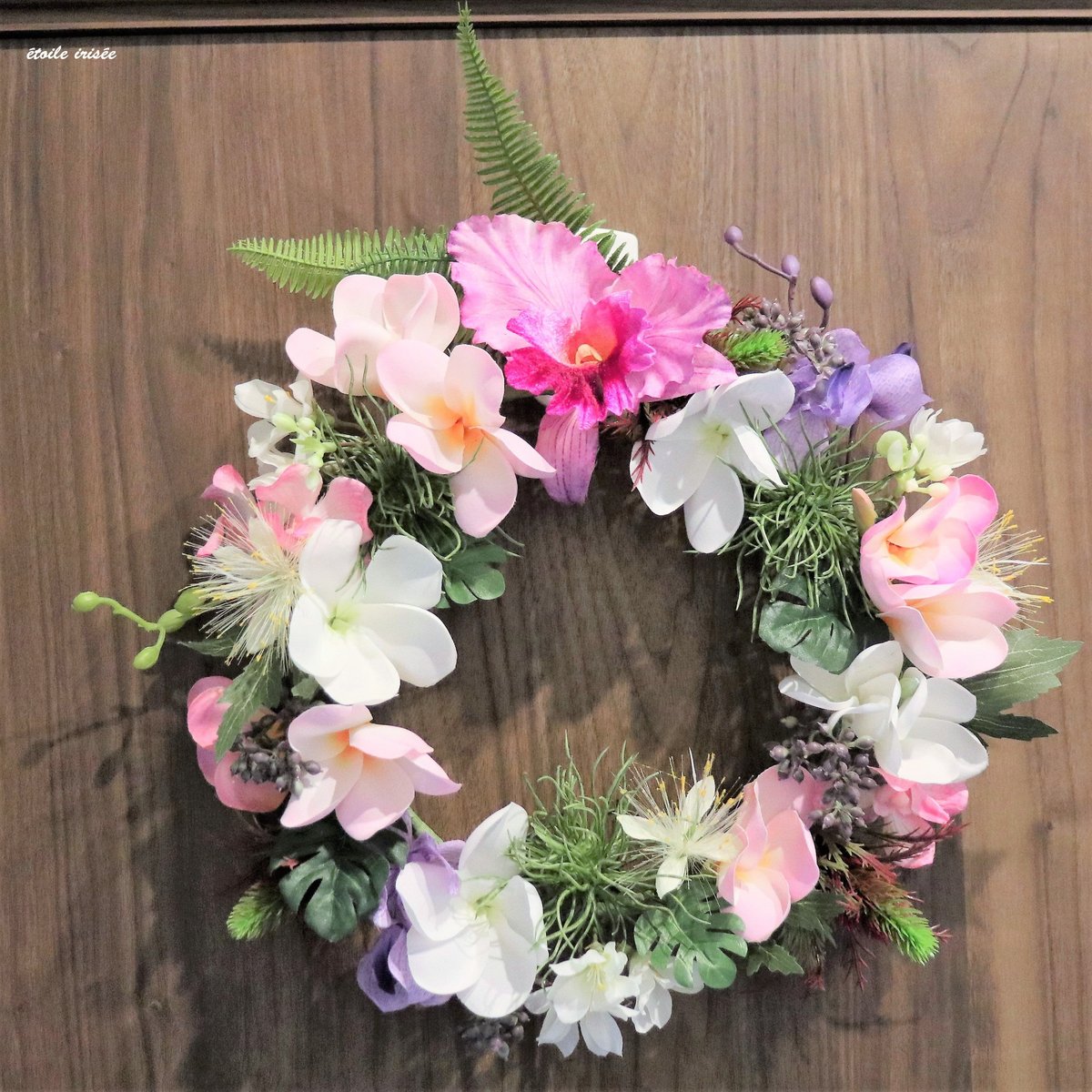 2点♡Hauʻoli 幸運プルメリアフラワーリース＆夏のエレガントフラワーリース 2点♡Hauʻoli 幸運プルメリアフラワーリース＆夏のエレガントフラワー