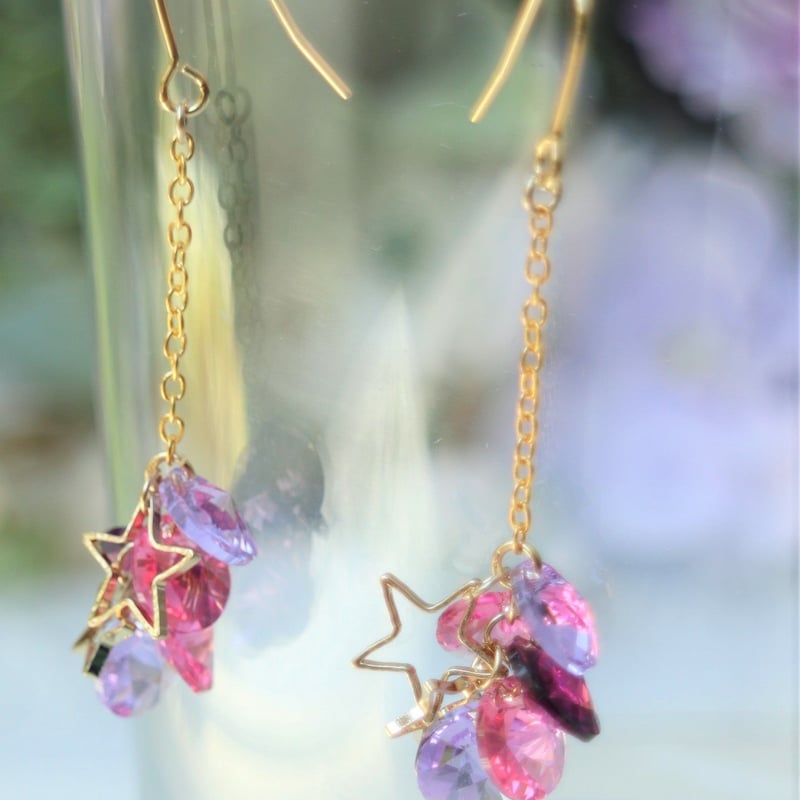 スワロフスキー社製＊サンキャッチャー　Star-pink♡ スワロフスキー社製＊サンキャッチャー Star-pink♡