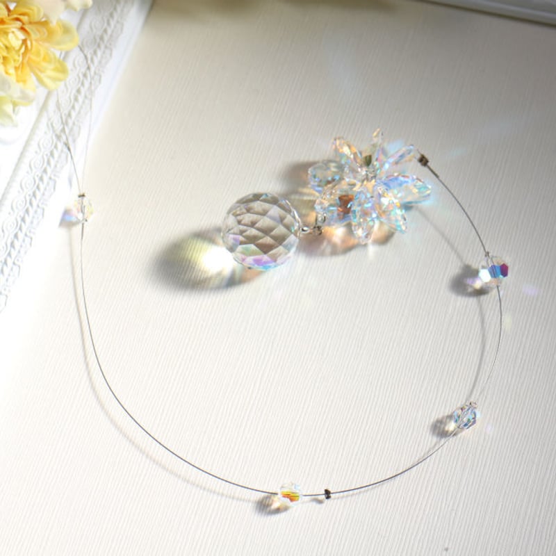 ちゃみブルーAB &バイオレットSWAROVSKI ✩.*サンキャッチャー レインボーフラワーのサンキャッチャー | etoile-irisee