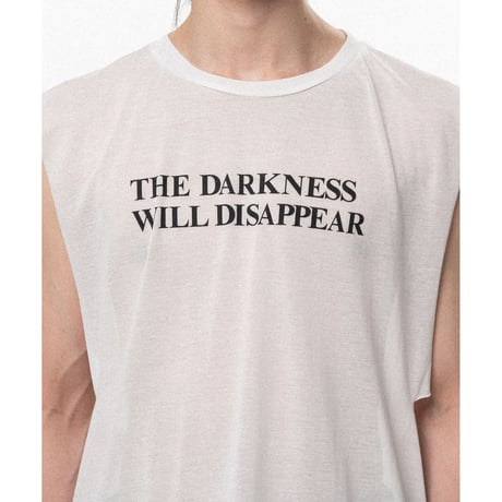 KAMIYA : Typography Print Sheer Jersey Sleeveless T-shirt