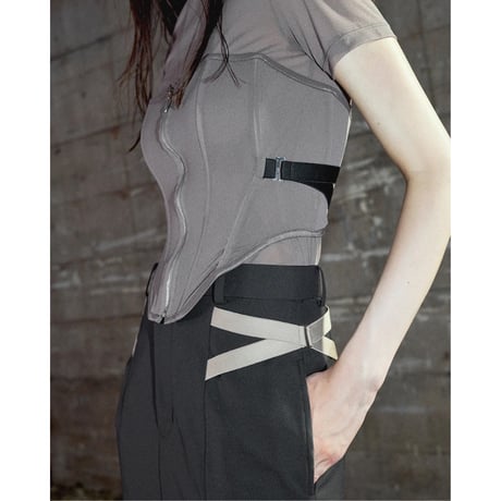JOHN LAWRENCE SULLIVAN : SEE-THROUGH MOCK NECK TEE