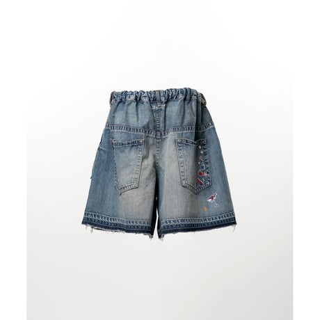 Maison MIHARA YASUHIRO : Kids Sticker Printed Denim Gather Shorts