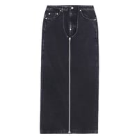 JOHN LAWRENCE SULLIVAN : WASHED DENIM ZIPPED LONG SKIRT