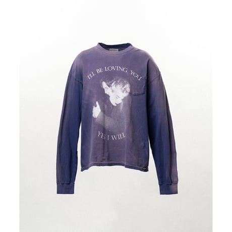 KAMIYA : "LOVING" Distressed Long-Sleeve Pocket T-shirt