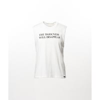 KAMIYA : Typography Print Sheer Jersey Sleeveless T-shirt