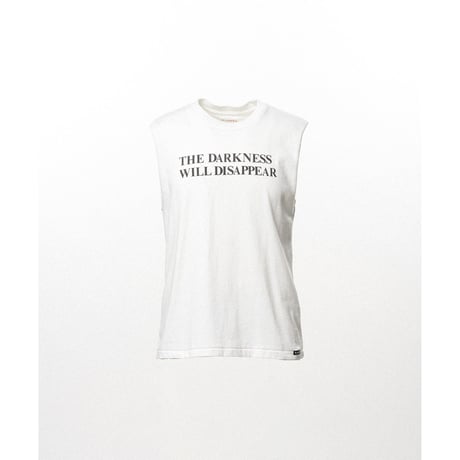 KAMIYA : Typography Print Sheer Jersey Sleeveless T-shirt