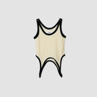 JANE SMITH : COTTON VELOUR UP AND DOWN TANK TOP