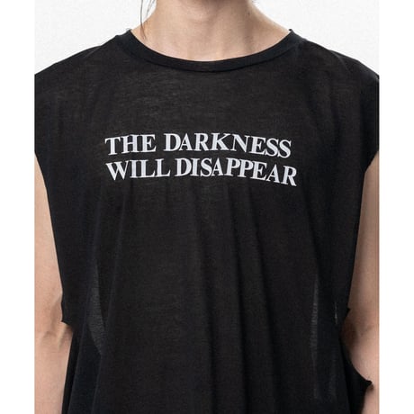 KAMIYA : Typography Print Sheer Jersey Sleeveless T-shirt