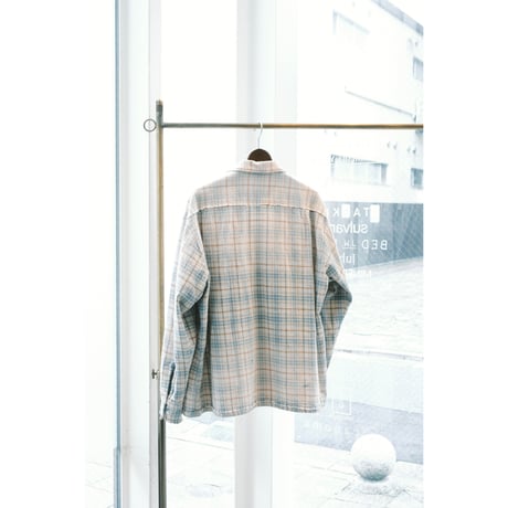 Name. : COTTON FLANNEL PLAID OPEN COLLAR SHIRT : DISTRESSED