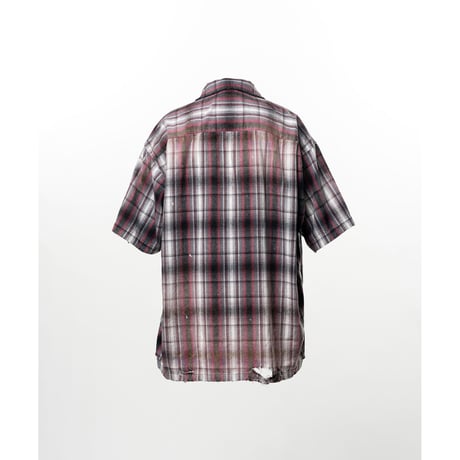 Maison MIHARA YASUHIRO : Embellished Sticker Short Sleeve Check Shirt