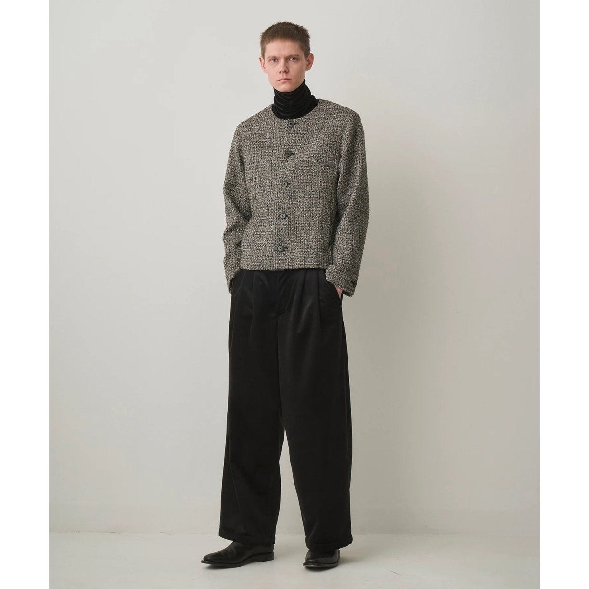 JUHA : FANCY TWEED NO-COLLAR JACKET | BIRTH DAY