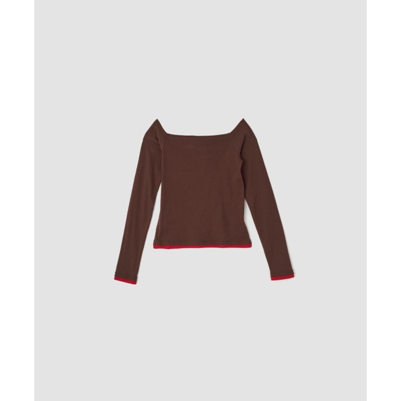 JANE SMITH ジェーンスミス 25春夏 コットン ポリウレタン オフショルダー プルオーバー / COTTON POLYURETHANE OFF SHOULDER PULLOVER カットソー ショート丈 長袖 ホワイト38(M) JANE SMITH : COTTON OFF SHOULDER LAYERED PULLOV