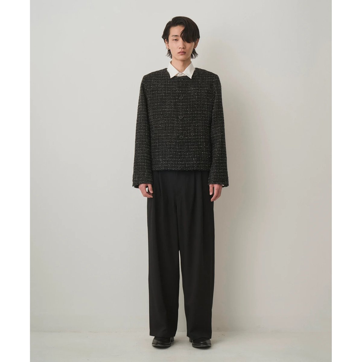 JUHA : FANCY TWEED NO-COLLAR JACKET | BIRTH DAY