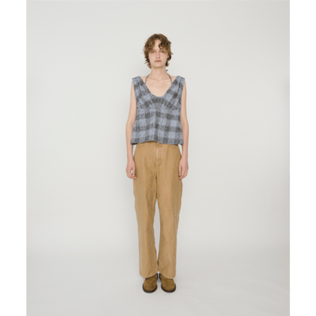 JANE SMITH : COTTON FLANNEL NEEDLE PUNCH V NECK TOPS