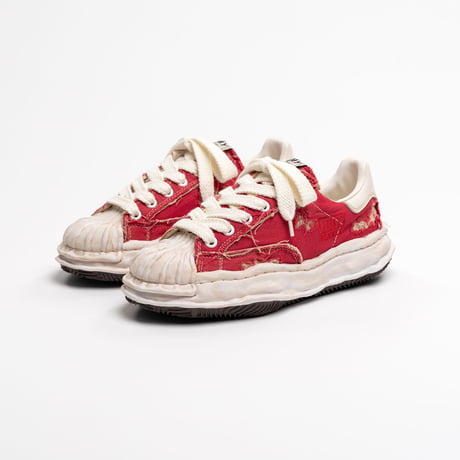 Maison MIHARA YASUHIRO : "BLAKEY" OG Sole Ripped Overdye Canvas Low-top Sneaker