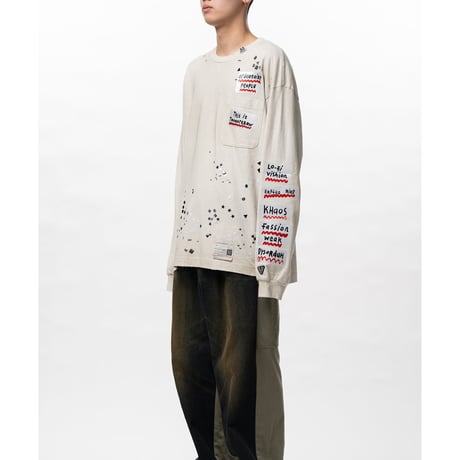 Maison MIHARA YASUHIRO :Embellished Sticker Long Sleeve T-shirt