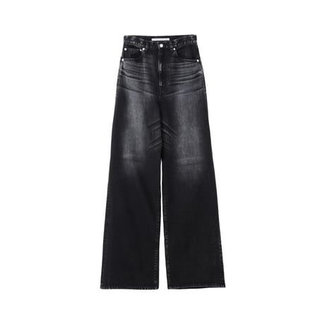 JOHN LAWRENCE SULLIVAN : WASHED DENIM CUT OUT WIDE PANTS