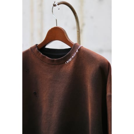 -BD EXCLUSIVE- NAME:SASHIKO SWEAT SHIRT : DISTRESSED