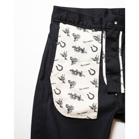 The Letters:CLASSIC 5POCKET TAPERED PANTS -WASHED STRETCH DENIM-