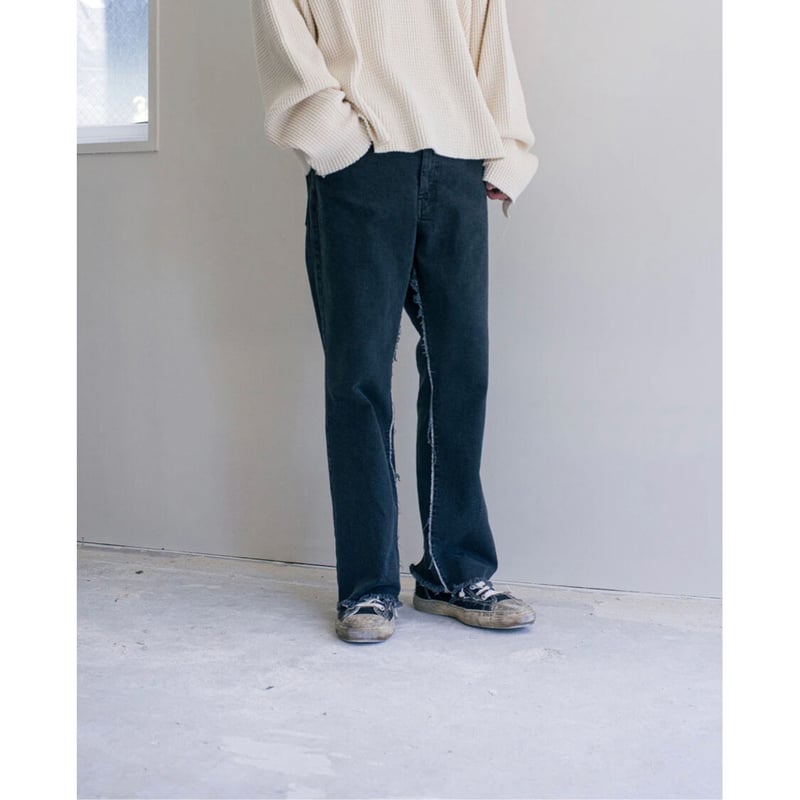 Name. : WASHED TWO SIDES DENIM FLARE PANTS | BI