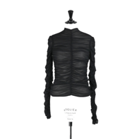 JOHN LAWRENCE SULLIVAN : SEE-THROUGH GATHERED HIGH NECK TOP