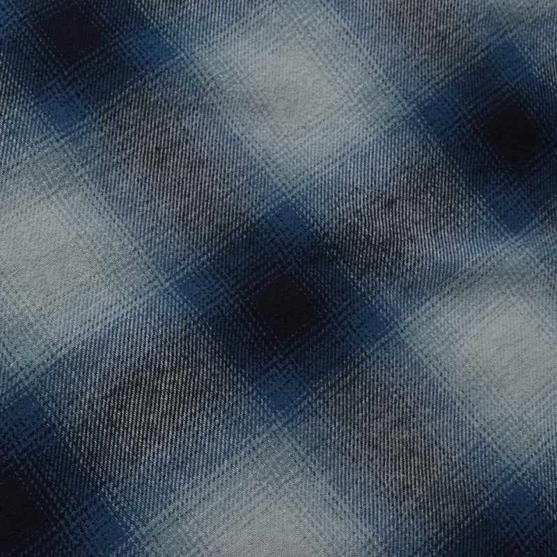 MINEDENIM : C.Flannel Ombre Open Collar SH | BI