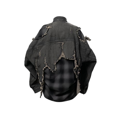 Maison MIHARA YASUHIRO : Check Shirt Layered Denim Jacket