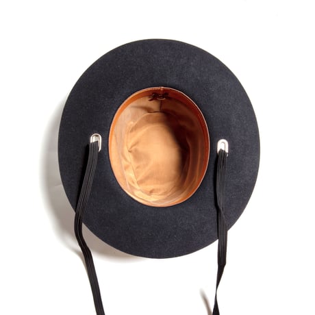 The Letters:WIDE BRIM OPEN CROWN CHOKER HAT -RABBIT FUR-