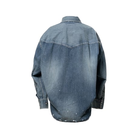 Maison MIHARA YASUHIRO : Kids Sticker Printed Denim Shirt