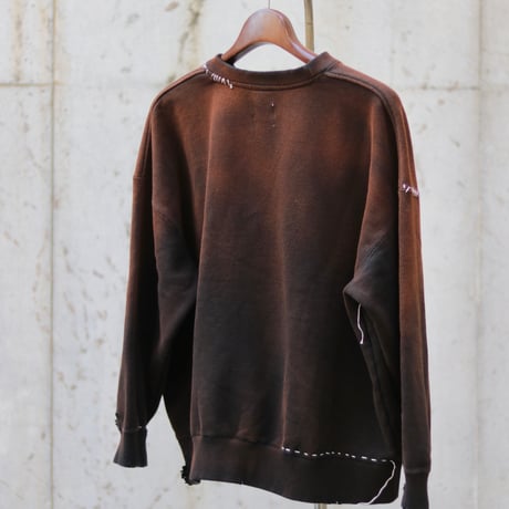 -BD EXCLUSIVE- NAME:SASHIKO SWEAT SHIRT : DISTRESSED