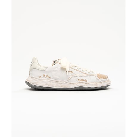 Maison MIHARA YASUHIRO :"CHARLES" OG Sole Ripped Overdye Canvas Low-top Sneaker
