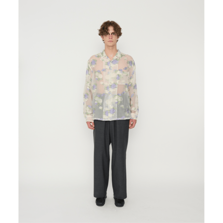 JOHN MASON SMITH / JANE SMITH : FLOWER JACQUARD OPEN COLLAR SHIRT