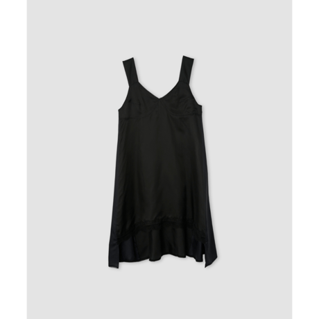 JANE SMITH : WASHED CUPRO LACE TRIMMED MIDI DRESS