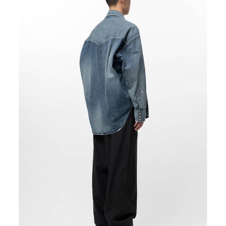 Maison MIHARA YASUHIRO : Kids Sticker Printed Denim Shirt