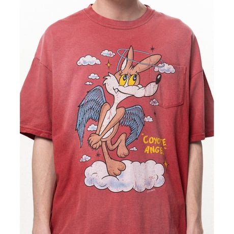 KAMIYA : "COYOTE ANGEL" Distressed Pocket T-shirt