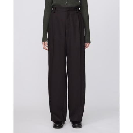 IRENISA : TWO TUCKS WIDE TROUSERS
