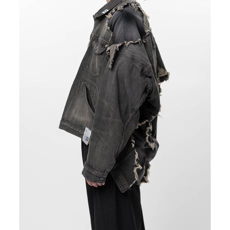 Maison MIHARA YASUHIRO : Check Shirt Layered Denim Jacket