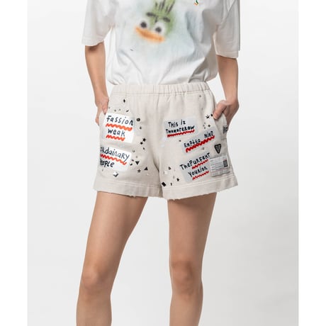 Maison MIHARA YASUHIRO : Embellished Sticker Sweat Shorts