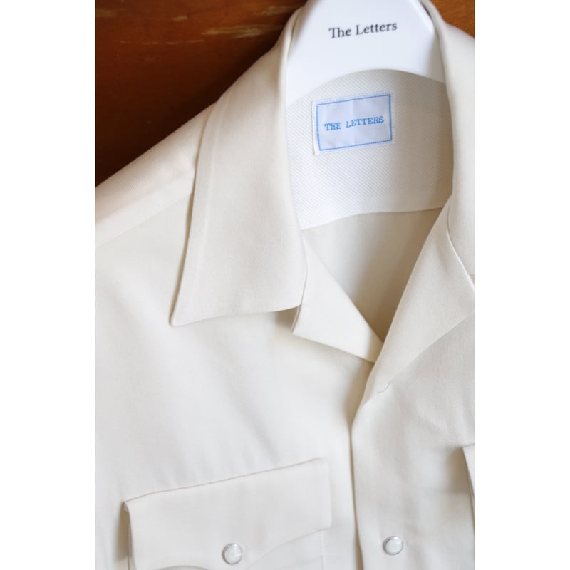 The Letters : OPEN COLLAR SHIRT -RAYON GABARDIN