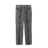 JOHN LAWRENCE SULLIVAN : WASHED DENIM ZIPPED PANTS